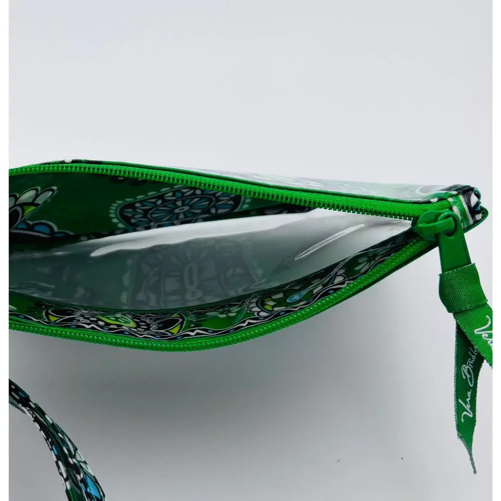 Vera Bradley Cupcakes Green Wristlet Zip Cosmetic Travel Clutch Retired Print - Picture 5 of 7